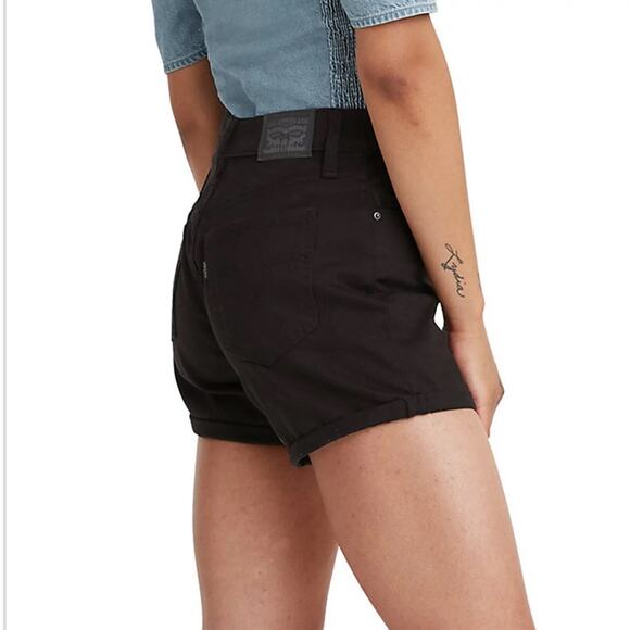 Women's Levi's® Mid-Length Jean Shorts Black Size 32 - Picture 5 of 11